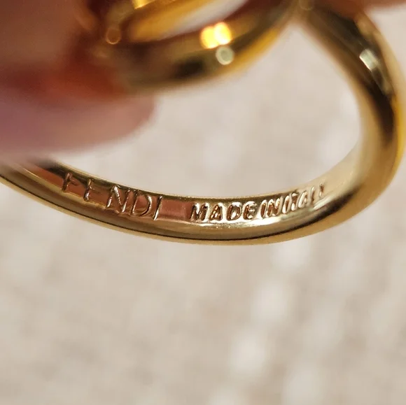 Fendi Gold Pearl F is Fendi Ring NEW w/Box [Size 6.25] - Picture 3 of 8